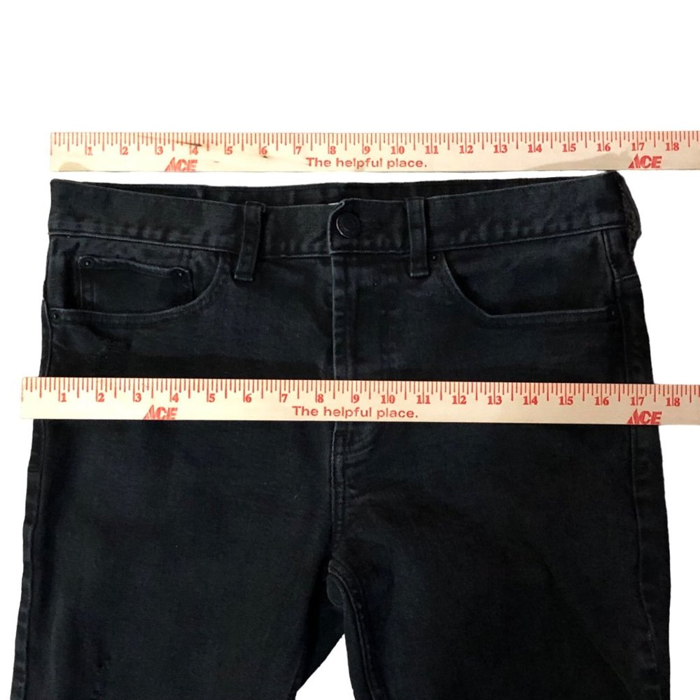 Pacsun Black Jeans Mens 32x32 Used Stacked Skinny Distressed Knees - Picture 13 of 16